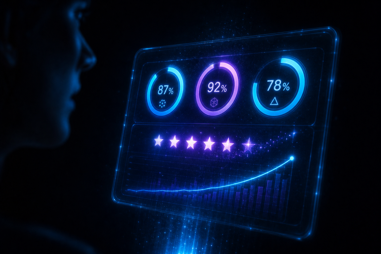 A scorecard grading clarity, accuracy, and confidence after an answer